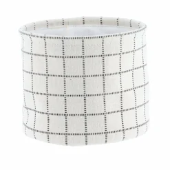 Lot de 3 paniers de rangement (H17 cm) Carreaux Blanc