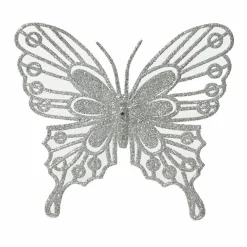 Lot de 2 papillons (H11 cm) Fanny Argent