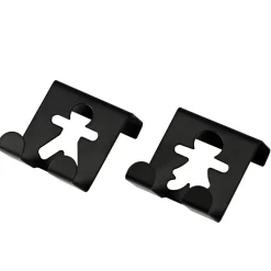 Lot de 2 patères à suspendre métal (H5 cm) Bonhommes Noir