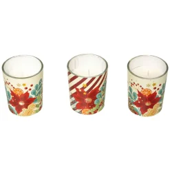 Lot de 3 photophores Flora Multicolore