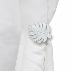 Lot de 2 pinces rideau Acapulco Blanc et or