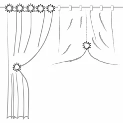 Lot de 2 pinces rideau Acapulco Blanc et or