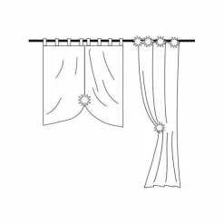 Lot de 2 pinces rideaux Lina Noires