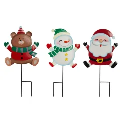 Lot de 3 piquets de jardin en métal (H50 cm) Copains de Noël