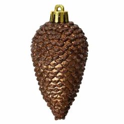 Lot de 6 pommes de pin à suspendre (H8 cm) Alpine Brun café