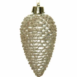 Lot de 6 pommes de pin à suspendre (H8 cm) Alpine Perle