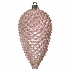 Lot de 4 pommes de pin à suspendre (H12 cm) Alpine Rose poudré