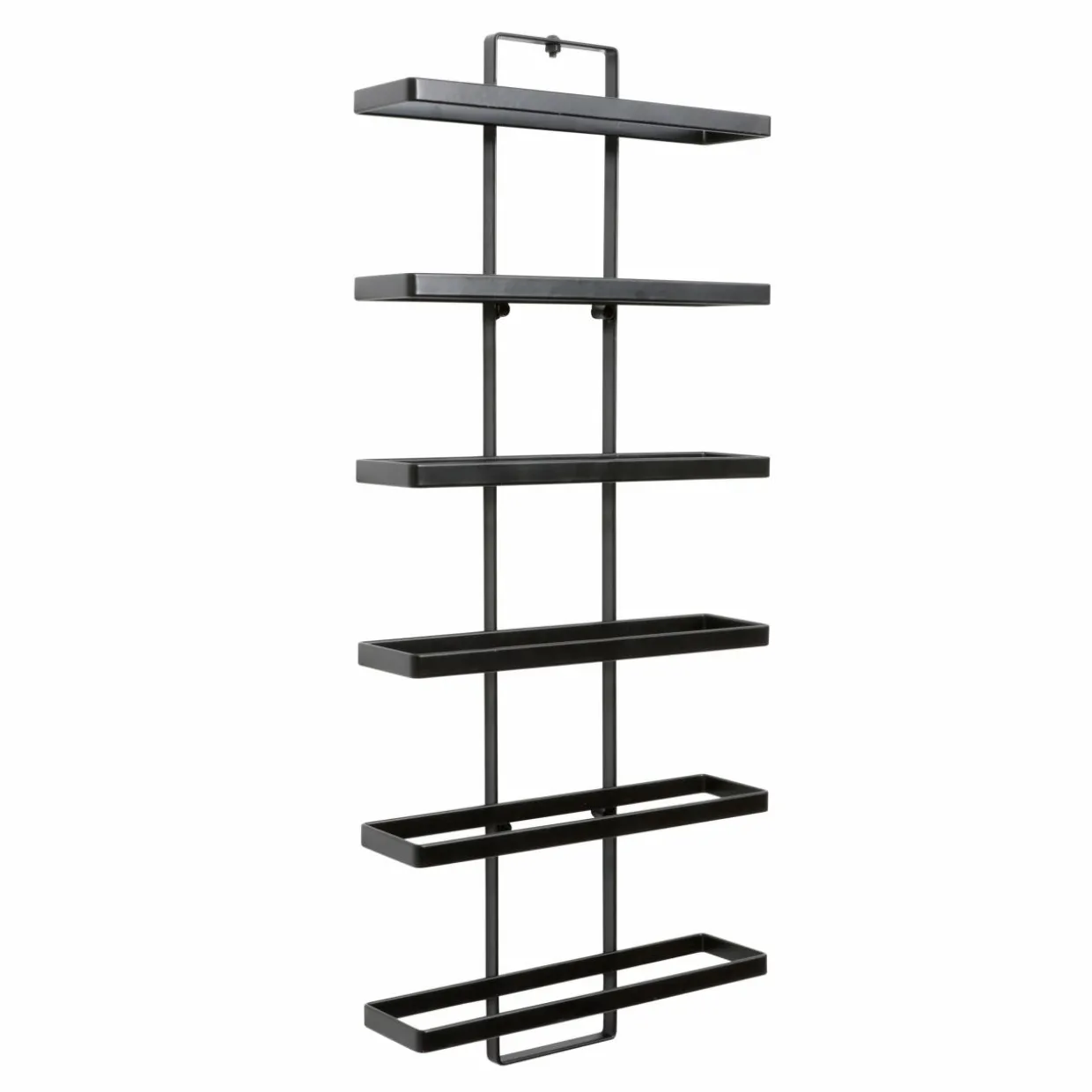 Lot de 2 porte-bouteilles muraux métal 12 emplacements (H139 cm) Léo Noir