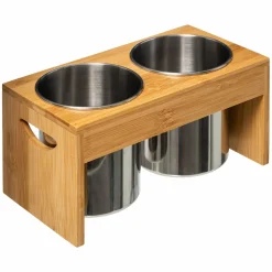 Lot de 2 pots à ustensiles Siao Inox et bambou