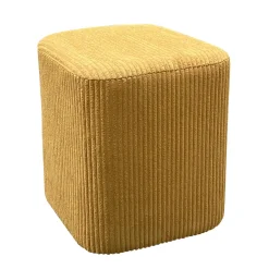 Lot de 2 poufs en velours (H38 cm) Shan Jaune moutarde
