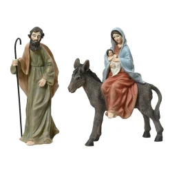Lot de 3 santons (H19 cm) Saint-Christophe