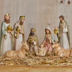 Lot de 8 santons (Hauteur 20 cm) de Gioia