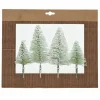 Lot de 4 sapins de Noël à suspendre sur clip (H14 cm) Vert enneigé