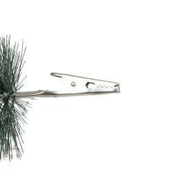 Lot de 4 sapins sur pince (H16-H13 cm) Forêt enchantée Vert enneigé