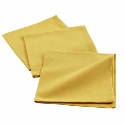 Lot de 3 serviettes coton (40 x 40 cm) Initia Jaune