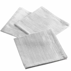 Lot de 3 serviettes coton (40 x 40 cm) Elegancia Argent