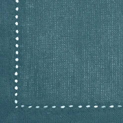 Lot de 4 serviettes coton (40 x 40 cm) Chambray Bleu canard