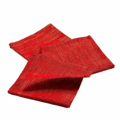 Lot de 3 serviettes coton (40 x 40 cm) Elegancia Rouge