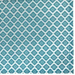 Lot de 4 serviettes coton (40 x 40 cm) Tika Bleu canard