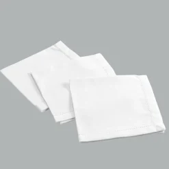 Lot de 3 serviettes coton (40 x 40 cm) Charline Blanc