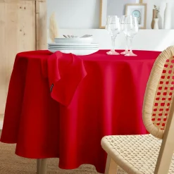 Lot de 3 serviettes de table polyester (40 x 40 cm) Elise Rouges