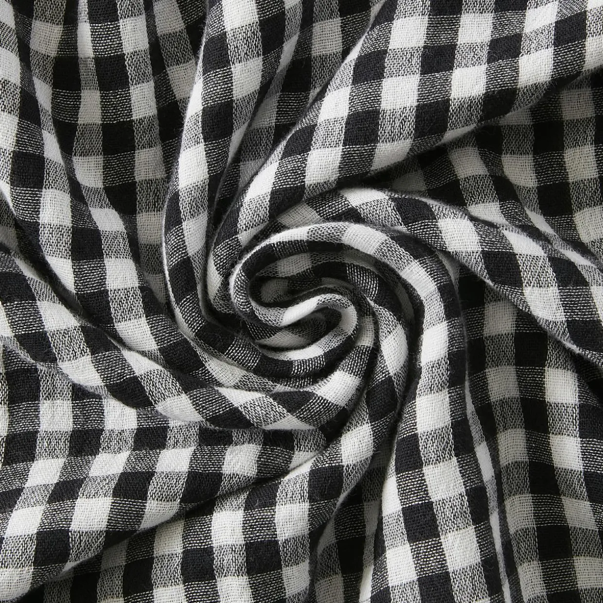 Lot de 3 serviettes gaze de coton (40 x 40 cm) Gaïa vichy Noire