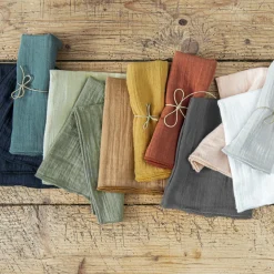 Lot de 3 serviettes gaze de coton (40 x 40 cm) Gaïa Blanc chantilly