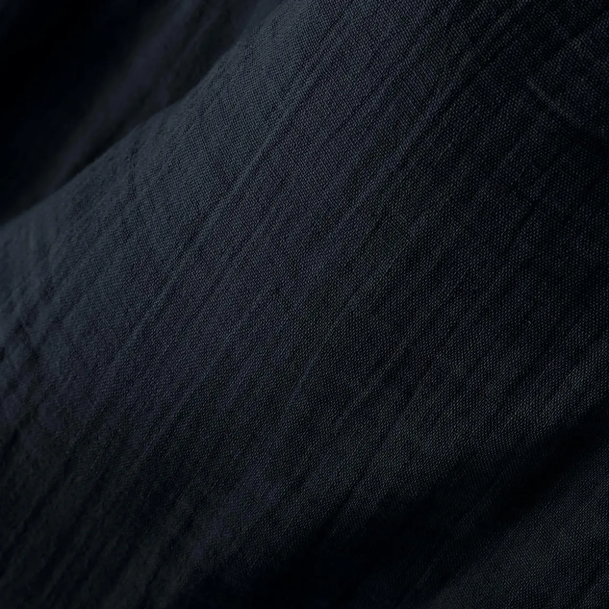 Lot de 3 serviettes gaze de coton (40 x 40 cm) Gaïa Bleu nuit