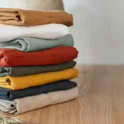 Lot de 3 serviettes lin lavé (40 x 40 cm) Louise Gris ardoise