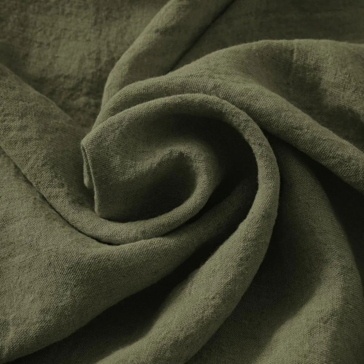 Lot de 3 serviettes lin lavé (40 x 40 cm) Louise Vert romarin