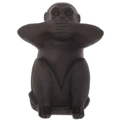 Lot de 3 singes déco (H24 cm) Sagesse Noir