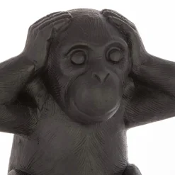 Lot de 3 singes déco (H24 cm) Sagesse Noir