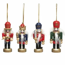 Lot de 4 soldats Casse noisette à suspendre (H8 cm) Multicolore