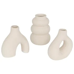 Lot de 3 soliflores céramique (H9 cm) Iora Blanc