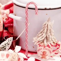 Lot de 6 sucres d'orge à suspendre (H13 cm) Batonnets Rouge