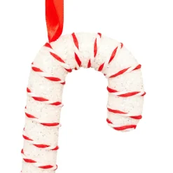 Lot de 10 sucres d'orge (H21 cm) Sucreries festives Rouge et Blanc