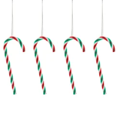 Lot de 4 Sucres d'orge (H12 cm) Confiserie Vert et Rouge