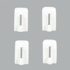 Lot de 4 supports adhésifs spécial PVC Blanc