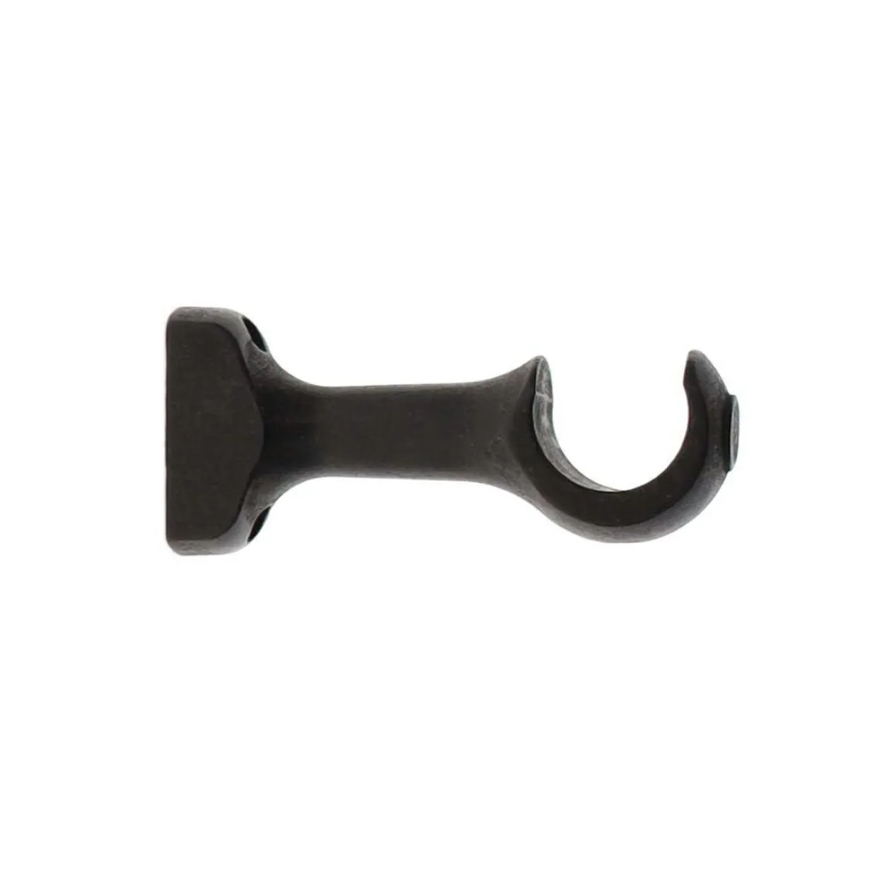 Lot de 2 supports tringle fixe bois (L11.5 cm/ D28 mm) Nils gouttière Noir mat