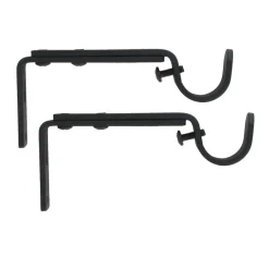 Lot de 2 supports tringles extensibles (L110 - L150 / D20 mm) Jim gouttière Noir mat