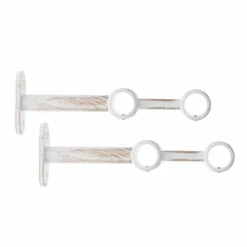 Lot de 2 supports tringles doubles extensibles (L150 / D20) Jim Blanc et or