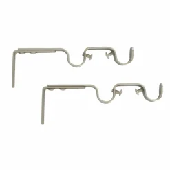 Lot de 2 supports tringles doubles extensibles (L165 - L190/ D20 mm) Jim gouttière Argent