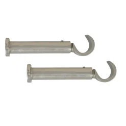 Lot de 2 supports tringles (L90 / D20 mm) Jim gouttière Argent mat