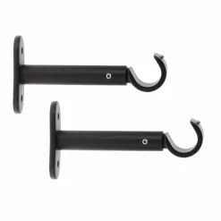 Lot de 2 supports tringles fixes (L90 / D20 mm) Jim gouttière Noir mat