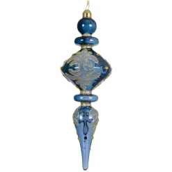 Lot de 2 suspensions de Noël en verre (H24 cm) Reflet de Minuit Bleu