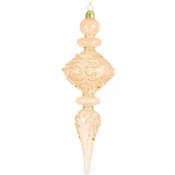 Lot de 2 suspensions de Noël en verre (H24 cm) Reflet de Minuit Rose