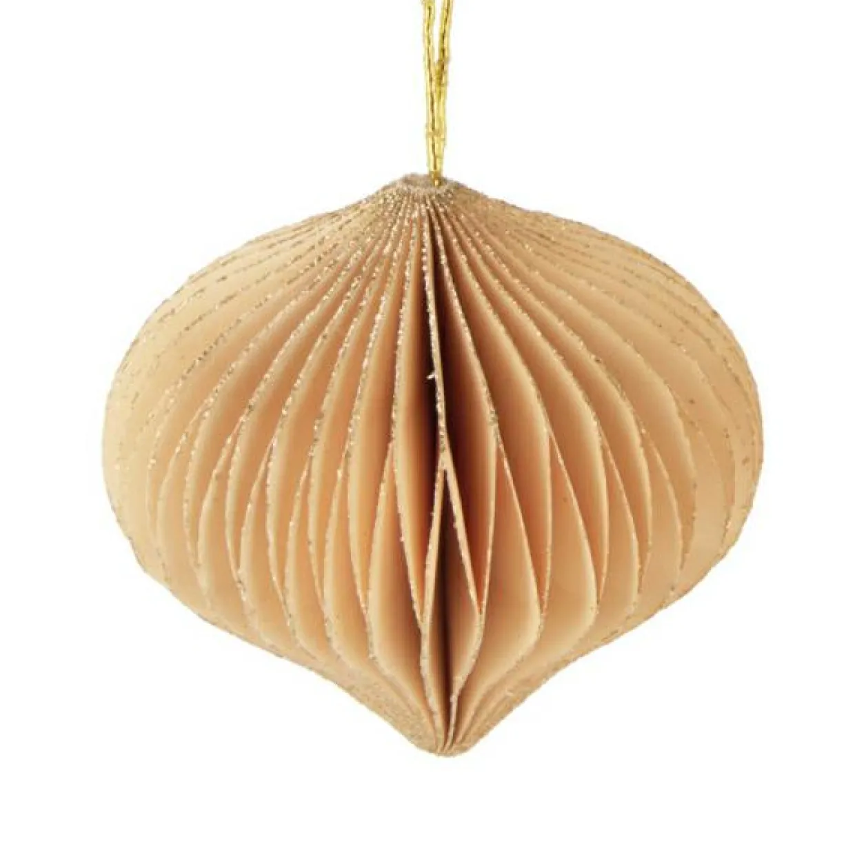 Lot de 9 suspensions de sapin (D60 mm) Fermeture papier magnétique Beige, blanc et or