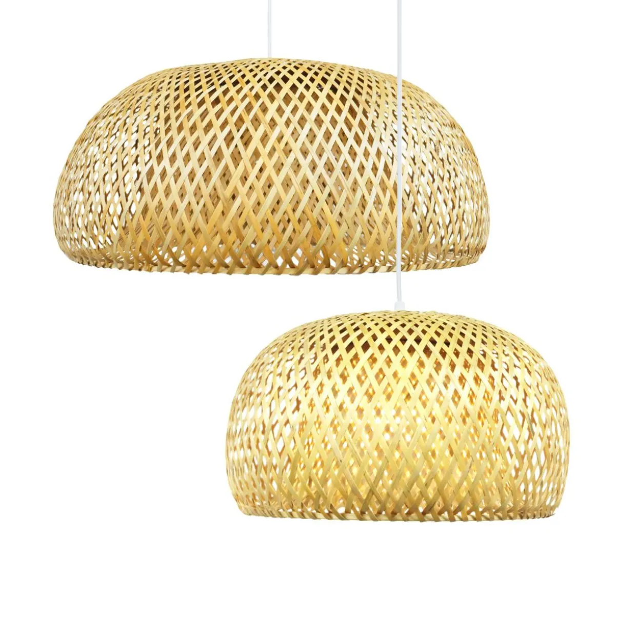 Lot de 2 suspensions en bambou (D61-D39 cm) Manacor Naturel