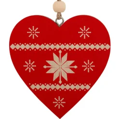 Lot de 2 suspensions en bois (H8 cm) Duo Savoyard Blanc et Rouge