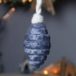 Lot de 2 suspensions en verre (H12 cm) Olive Bleu nuit